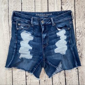 American Eagle Outfitters ne(X)t level stretch X denim distressed shorts sz14